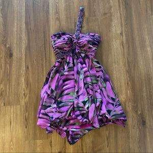 Purple beaded semi formal dress